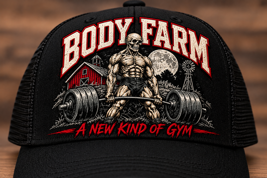 BODY FARM — A New Kind of Gym | Distressed Embroidered Deadlift Hat