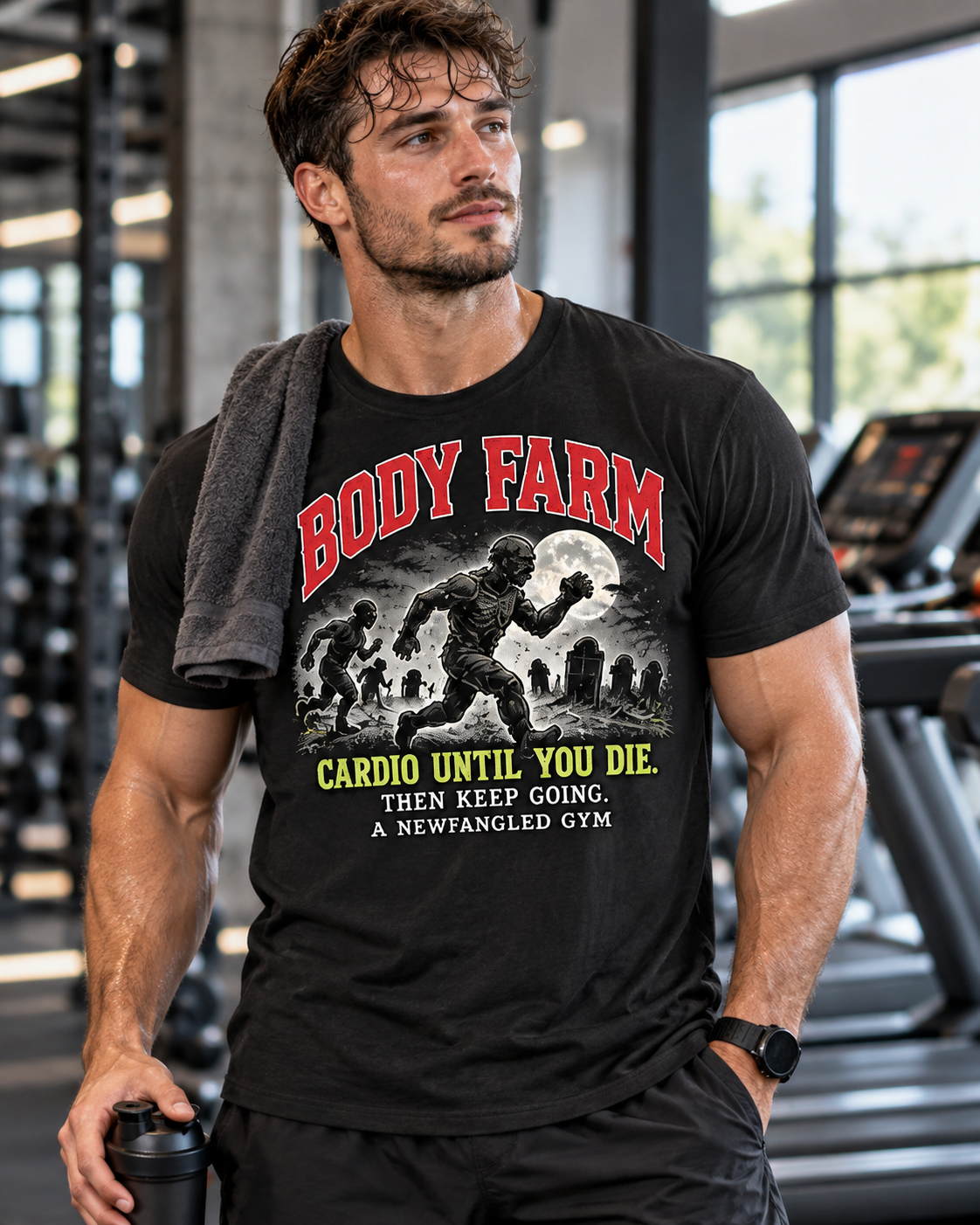 BODY FARM Cardio Until You Die Tee — Then Keep Going