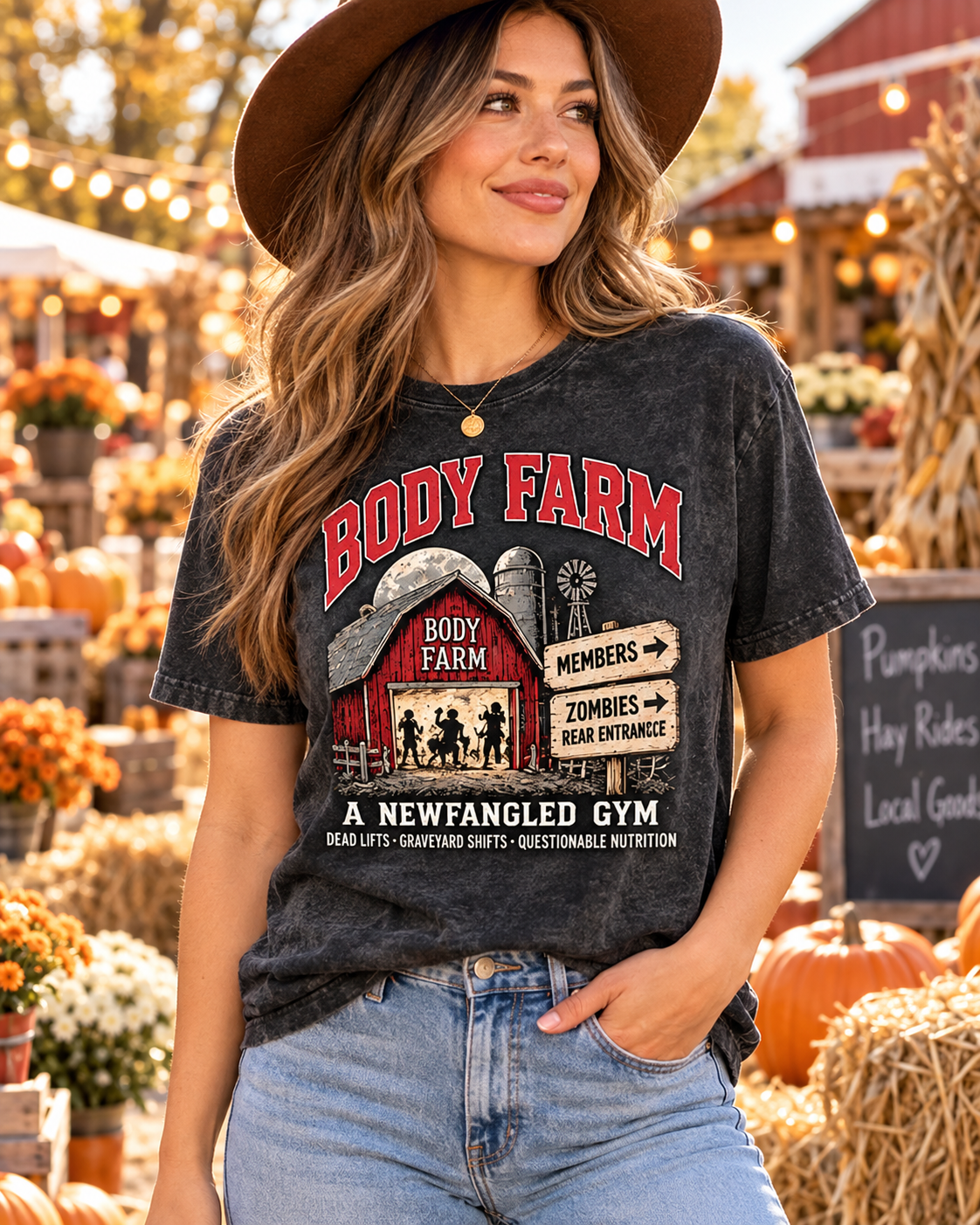 BODY FARM Gym Barn Tee — Zombies Rear Entrance
