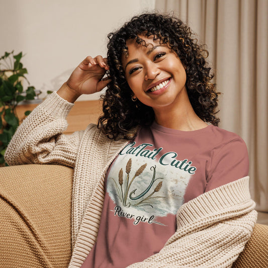 CatTail Cutie River Girl Tee | Western Boho River Shirt | Country Lake Girl Top