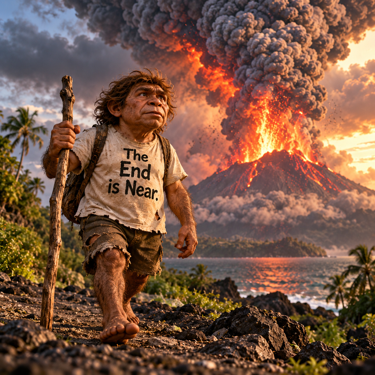 The End Is Near — Homo floresiensis volcano — BabyBull Paleo